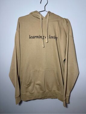 Coin Band Learning & Loving Tan Concert Hoodie Sweatshirt Size XL